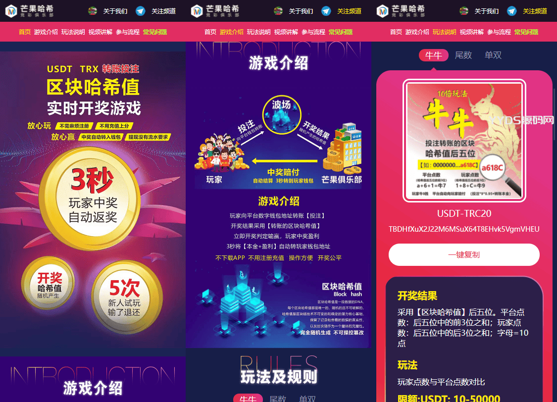 哈希值竞猜源码纯合约的返奖源码