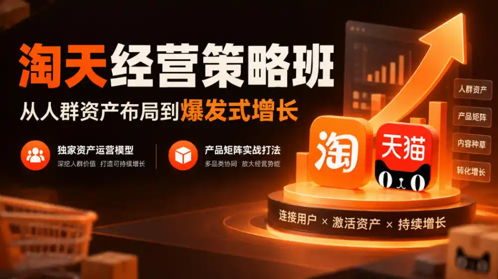 淘天经营策略班，从人群资产布局到爆发式增长，独家资产运营模型，产品矩阵实战打法(更新1019)