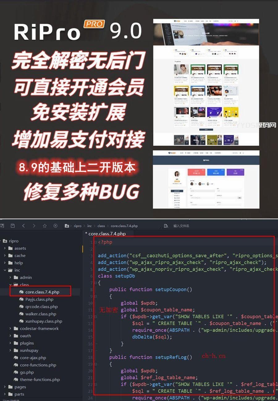 Ripro9.0免扩展二开版/WordPress博客主题Ripro全解密无后门