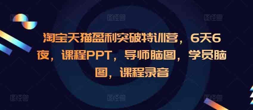 淘宝天猫盈利突破：高利润运营特训