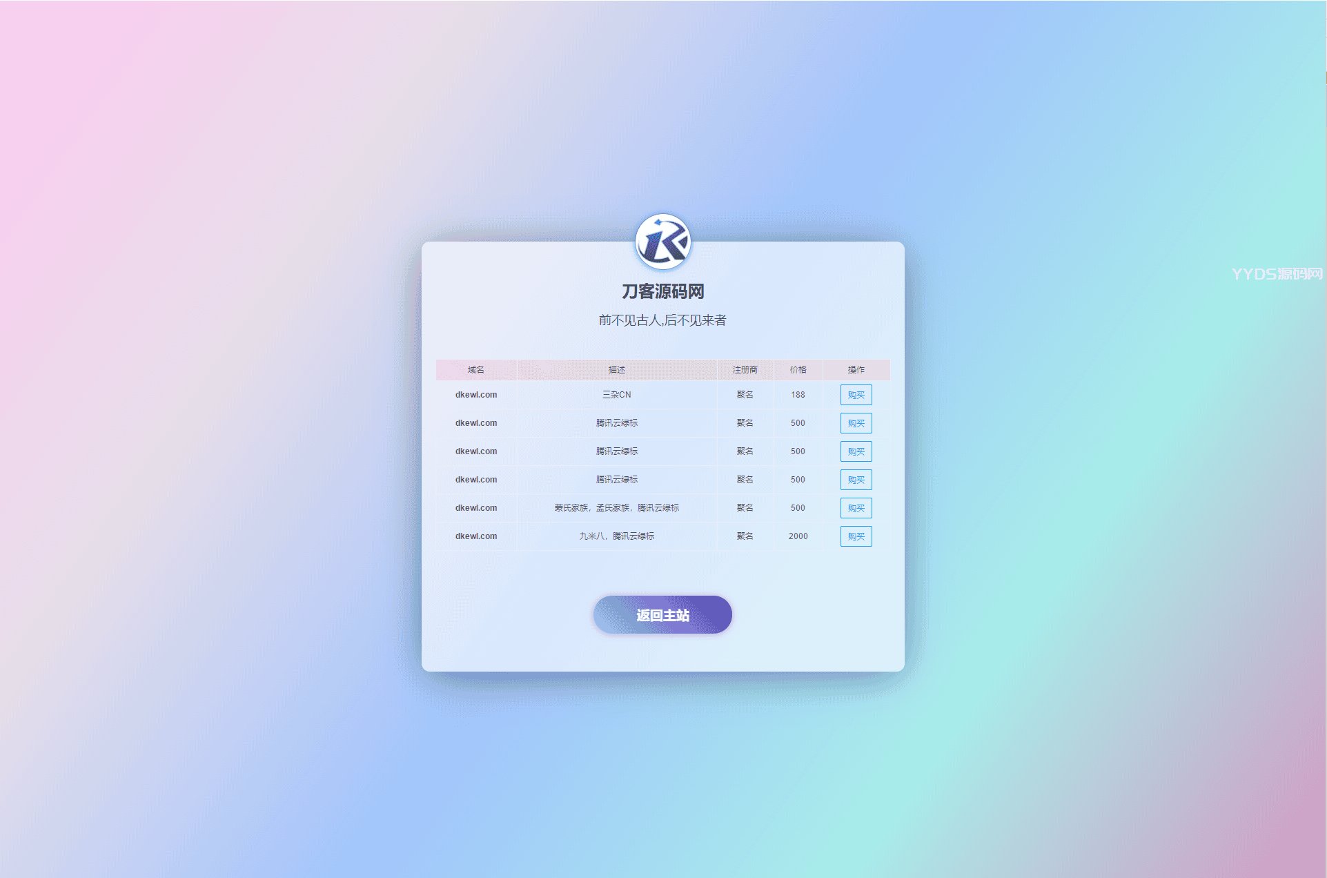 域名出售单页HTML模板PHP引导页源码
