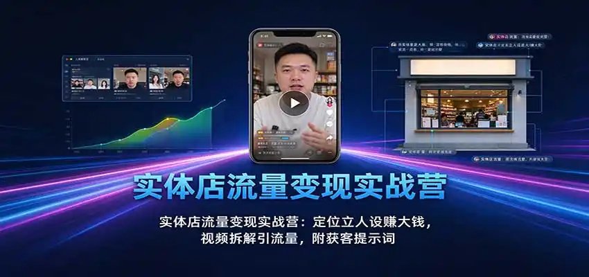 实体店流量变现实战营：定位立人设赚大钱，视频拆解引流量，附获客提示词