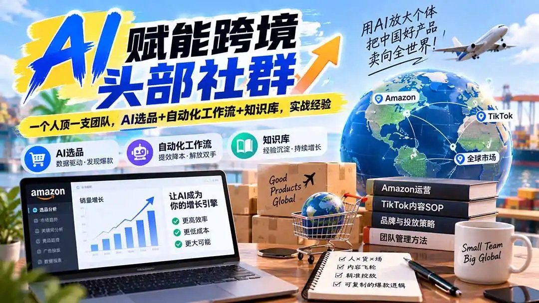 AI赋能跨境头部社群-更新1023:一个人顶一支团队,AI选品+自动化工作流+知识库,实战经验