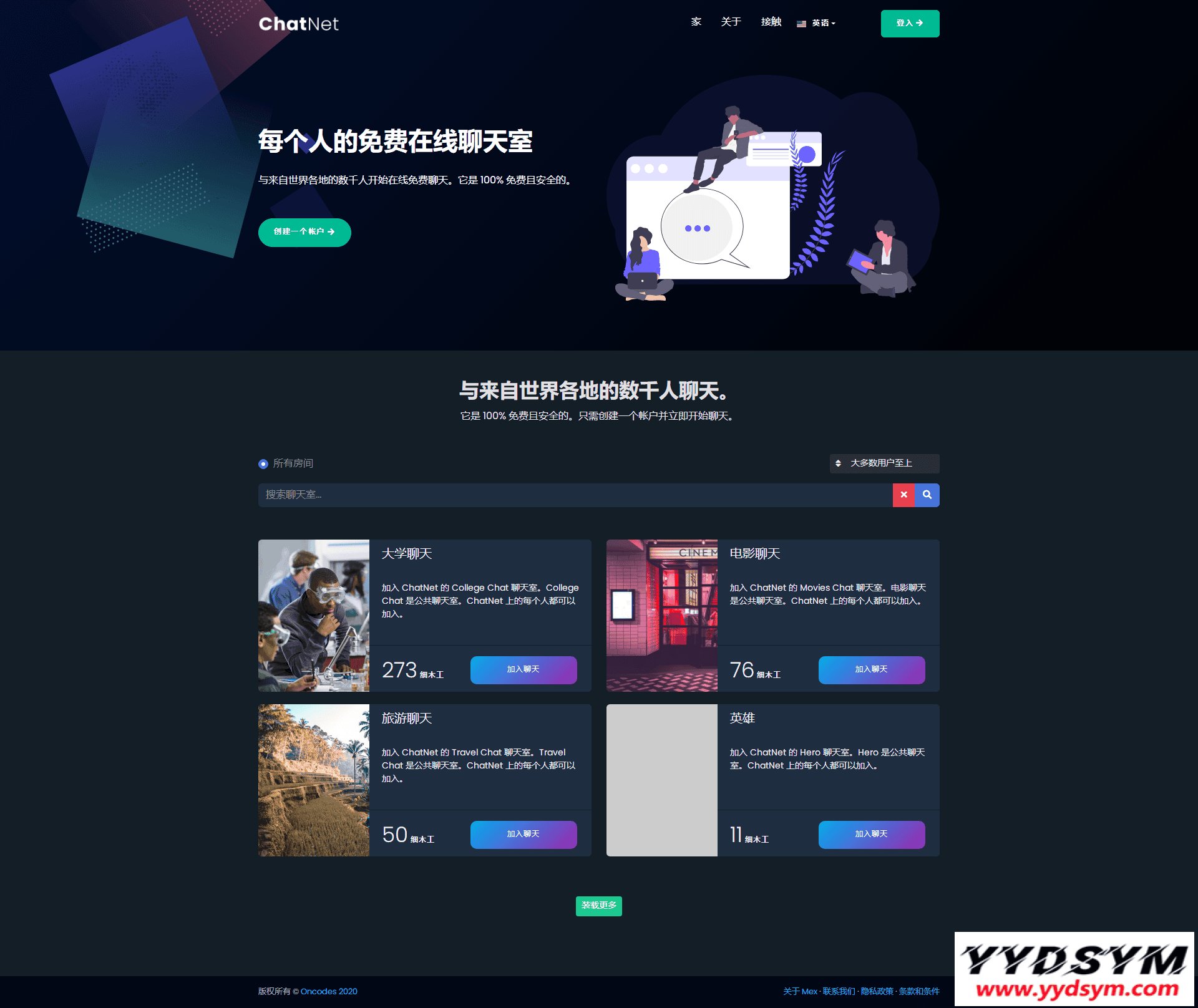 多人在线匿名聊天室/私人聊天室源码/支持同时创建多个聊天室
