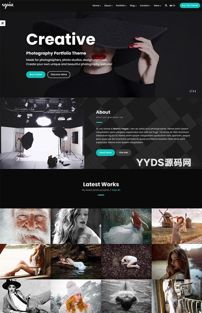 摄影作品展示网站HTML5模板