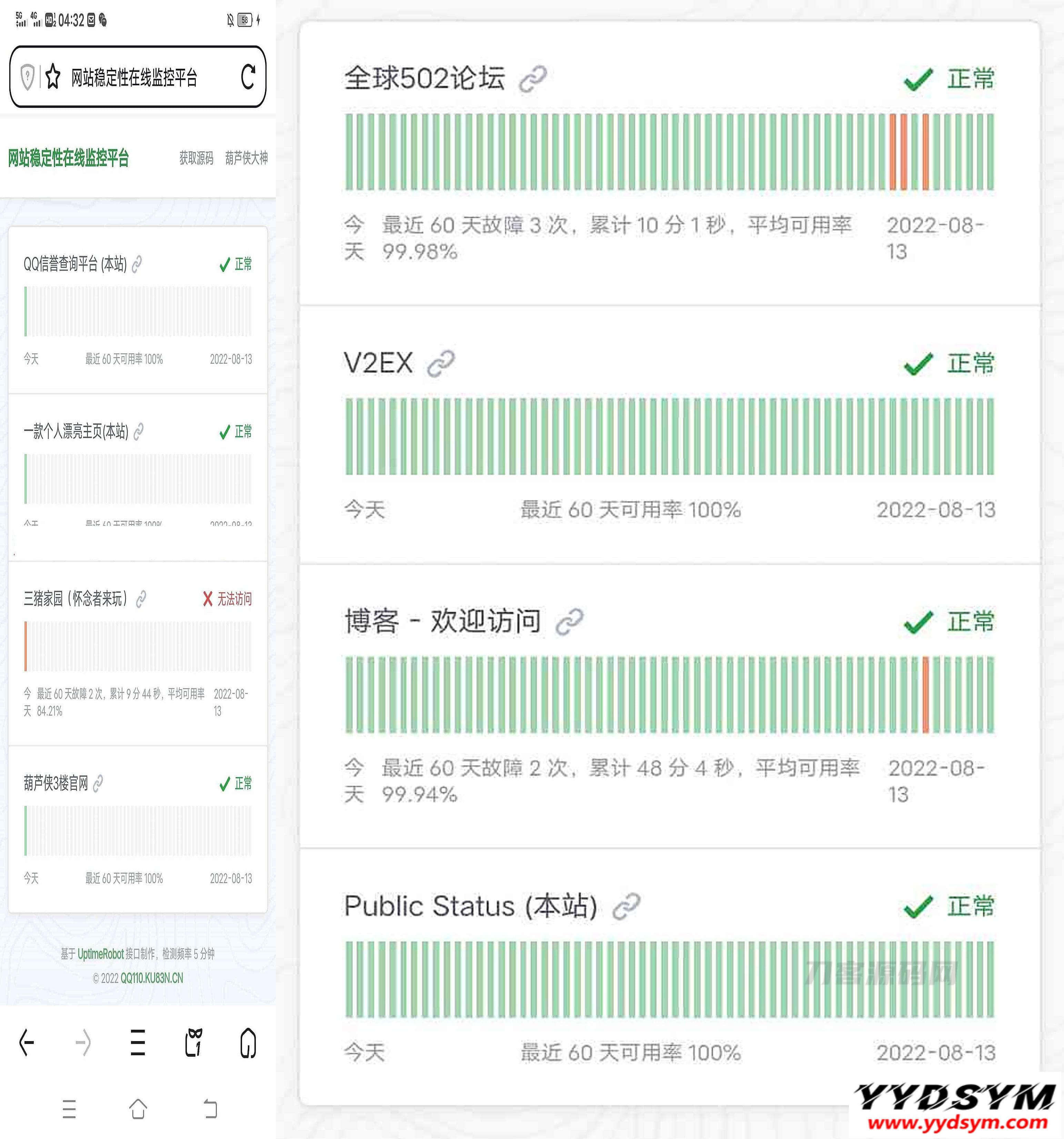 网站运行状态监控PHP源码