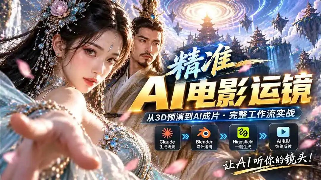AI视频终于能精准运镜了！Claude + Blender + Higgsfield 免费插件实测