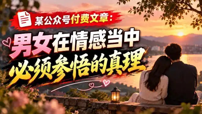 某公众号付费文章：男女在情感当中必须参悟的真理